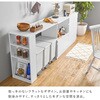 VKS-7145DBR キッチンカウンター 伸縮式 食器棚 レンジ台 ナチュラル 幅133-207cm コンセント付 スライドレール付 萩原 02707551