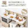 RCC-1420NA-S キッチンカウンター 大型レンジ対応 ごみ箱上ラック コンセント付き 間仕切り 背面化粧板 スチール【伸縮式 幅117～176cm】 萩原 02706178