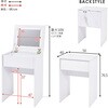 MD-5845WH LEDライト付き デスクドレッサー 幅50cm ドレッサー おしゃれ かわいい スツール付き コンセント付き 萩原 02706476