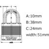 M5JADLF マグナム シリンダー式南京錠 MASTER LOCK 02763551