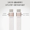MPA-CCEC4GF01WH USB-C to Cケーブル 40Gbps USB4 (Gen3) PD最大100W 8K/60Hz 高速データ転送 急速充電 短い フラット 13cm エレコム 02775171