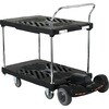 XA-BT2-4-Ride プラスチック台車 ダンディXシリーズ タイプXA 2段テーブル片ハンドル式 W935×D605 4輪自在 + Ride + 専用アタッチメント(XA-RA) ダンディ 02871141