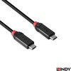 37000 LINDY BLACK LINE USB4 Gen3x2 Type-Cケーブル 240W PD急速充電対応 LINDY 03366531