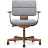 KJ-525SE-F2C5 SHIGA 背ダブル 固定肘 昇降脚 サテン塗装/ブラウン 布地張り イトーキ 03384749