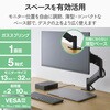 DPAWSSA01BK モニターアーム 13～32インチ 約2kg～約10kg クイックリリース機能付き 簡単着脱 ケーブルホルダー付き ガス式 エレコム 03454846