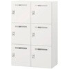 HSF-9123TFE3-W9 パーソナルロッカー サフィ 6人用 ダイヤル錠 投函口付 コンセント付 上段用<配送時組立サービス付> イトーキ 03478068