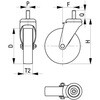 EA986GF-100 100mm M10x30mmネジ式自在キャスター エスコ 03716562