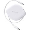 MPA-CCECRLR09WH 巻き取り式充電ケーブル USB-C to C 0.9m PD最大60W 片側引き出し コンパクト 最大480Mbps データ転送対応 エレコム 04087452