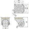 CAH65-F 重荷重用キャスター 自由輪 500kgfタイプ レコフレーム(ユキ技研) 04348360