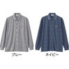 822494-01 822494 綿混斜め釦ホール前開きポロシャツ ケアファッション 04595076