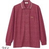 822494-14 822494 綿混斜め釦ホール前開きポロシャツ ケアファッション 04596002