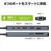 GH-MHC8A-SV 8 in1 USB Type-C コンパクトドッキングステーション グリーンハウス 04680860