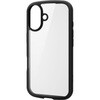 PM-A24ATSLFCGBK iPhone 16 ケース ハイブリッド 衝撃吸収 軽量 薄型 ストラップホール付 背面ガラスクリア TOUGH SLIM LITE エレコム 04818856