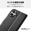 PM-A24APLFUBK iPhone 16 ケース レザー 手帳型 マグネット フラップ 衝撃吸収 超軽量 薄型 スタンド機能付 UltraSlim エレコム 04819459