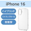 PM-A24AHVCKCR iPhone 16 ケース ハイブリッド 衝撃吸収 カメラレンズ保護設計 ストラップホール付 硬度5H エレコム 04820186