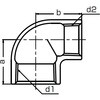 304 RL 50A 25A 径違いエルボ ステンレス製ねじ込み式継手 イノック 63961757