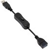 USB3.2Gen1 Type-A 電源スイッチケーブル 20cm アイネックス