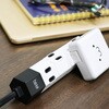 T-HX7-2420WH 電源タップ 延長コード 4個口 2P 回転式 L字プラグ hexa エレコム 05774388