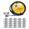 セキュリティーワイヤーロック/ケーブル長2m/シリンダー錠/25個セット 統一キー4本付属/標準、Noble Wedge、Nano Saverスロット対応/盗難対策 PC パソコンロック ケーブル StarTech.com