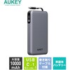 PB-Y89-GY モバイルバッテリー 10000mAh 準固体 グレー Spark Reel HUE 巻取りケーブル内蔵 AUKEY(オーキー) 06078157
