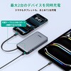 PB-Y89-GY モバイルバッテリー 10000mAh 準固体 グレー Spark Reel HUE 巻取りケーブル内蔵 AUKEY(オーキー) 06078157