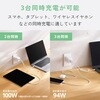 EC-AC113100WH 充電器 最大100W 3ポート USB-C×3 GaN II採用 USB PD/PPS対応 高出力 コンパクト 折り畳みプラグ エレコム 06087957
