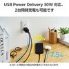 EC-AC9430WH USB Type-C コンセント 充電器 PD 30W PPS USB-C×2 折りたたみプラグ 小型 GaN II 採用 エレコム 06133946