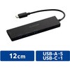 U3HC-H060BK USB Type-C �n�u USB3.2 Gen2 ( USB-A �~5 USB-C �~1 ) �o�X�p���[ �R���p�N�g ���^ �P�[�u����12cm �G���R�� 06135267