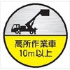 ヘルメット用ステッカー35丸B 高所作業車10m未満 (1シート 10枚入) 仙台銘板