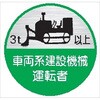 ヘルメット用ステッカー68丸C 車両系建設機械運転者3t以上 (1シート 10枚入) 仙台銘板