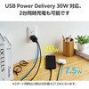 MPA-ACCP9430WH USB Type-C コンセント 充電器 PD 30W PPS USB-C×2 折りたたみプラグ 小型 GaN II 採用 エレコム 06612728