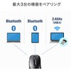 MA-WBIRS550BK ブルーLEDマウス Bluetooth 5.4/ワイヤレス 静音充電式液晶付き サンワサプライ 06835268