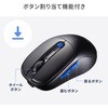 MA-WBIRS550BL ブルーLEDマウス Bluetooth 5.4/ワイヤレス 静音充電式液晶付き サンワサプライ 06835722