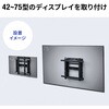 CR-PLKG20BK 液晶ディスプレイ壁掛け金具 プッシュ式 サンワサプライ 06835758