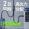 500-USB098W USB TypeCケーブル 充電専用 PD100W対応 サンワダイレクト 06835871