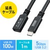 500-USB104-1 USB TypeC延長ケーブル USB 5Gbps PD100W対応 サンワダイレクト 06836212