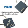 MLNBWM10533SNCGR MILAN ワイヤー南京錠 3桁ダイヤル式 430 since 1918シリーズ MILAN 06874441