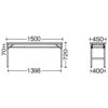 8185KY MK37 折りたたみテーブル 幕板なし・棚付 1500W450D シルバーフレーム オカムラ(岡村製作所) 06955195