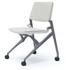 81M1LB FEA3 マルカ 4本脚 肘無 座クッション 背パッド付 シルバーフレーム ホワイトシェル オカムラ(岡村製作所) 07108976