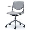 81S2BE FM19 ルナ 5本脚チェア 肘付  背パッド無 グレーシェル シルバーフレーム ナイロン双輪 オカムラ(岡村製作所) 07114741