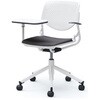 81S2NU FSG2 ルナ 5本脚チェア 肘付 タブレット付 背パッド無 ホワイトシェル ホワイトフレーム ナイロン双輪 オカムラ(岡村製作所) 07173805