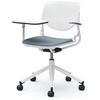 81S2NU FXW9 ルナ 5本脚チェア 肘付 タブレット付 背パッド無 ホワイトシェル ホワイトフレーム ナイロン双輪 オカムラ(岡村製作所) 07181539