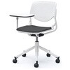 81S2NY FXW0 ルナ 5本脚チェア 肘無 タブレット付 背パッド無 ホワイトシェル ホワイトフレーム ナイロン双輪 オカムラ(岡村製作所) 07199100