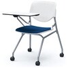 81S1AN FSF3 ルナ ネスティング 肘無 テーブル付 背パッド無 ホワイトシェル シルバーフレーム ナイロン双輪 オカムラ(岡村製作所) 07204971