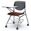 81S1JN FXW6 ルナ ネスティング 肘無 棚付テーブル付 背パッド無 ブラックシェル シルバーフレーム ナイロン双輪 オカムラ(岡村製作所) 07205515