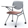 81S1BN FXW8 ルナ ネスティング 肘無 テーブル付 背パッド無 グレーシェル シルバーフレーム ナイロン双輪 オカムラ(岡村製作所) 07206931