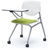 81S1AN PD32 ルナ ネスティング 肘無 テーブル付 背パッド無 ホワイトシェル シルバーフレーム ナイロン双輪 オカムラ(岡村製作所) 07208891