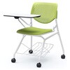 81S1LS FSF5 ルナ ネスティング 肘無 棚付テーブル付 背パッド無 グリーンシェル ホワイトフレーム ナイロン双輪 オカムラ(岡村製作所) 07209487