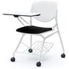 81S1GS FM18 ルナ ネスティング 肘無 棚付テーブル付 背パッド無 ホワイトシェル ホワイトフレーム ナイロン双輪 オカムラ(岡村製作所) 07209749