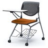 81S1JN FMV3 ルナ ネスティング 肘無 棚付テーブル付 背パッド無 ブラックシェル シルバーフレーム ナイロン双輪 オカムラ(岡村製作所) 07209767